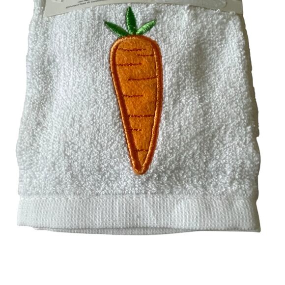 T-Fal Carrot Cotton Dish Towel Scrubbers 12x12 Set of 4 Spring Easter White NEW - Picture 3 of 7